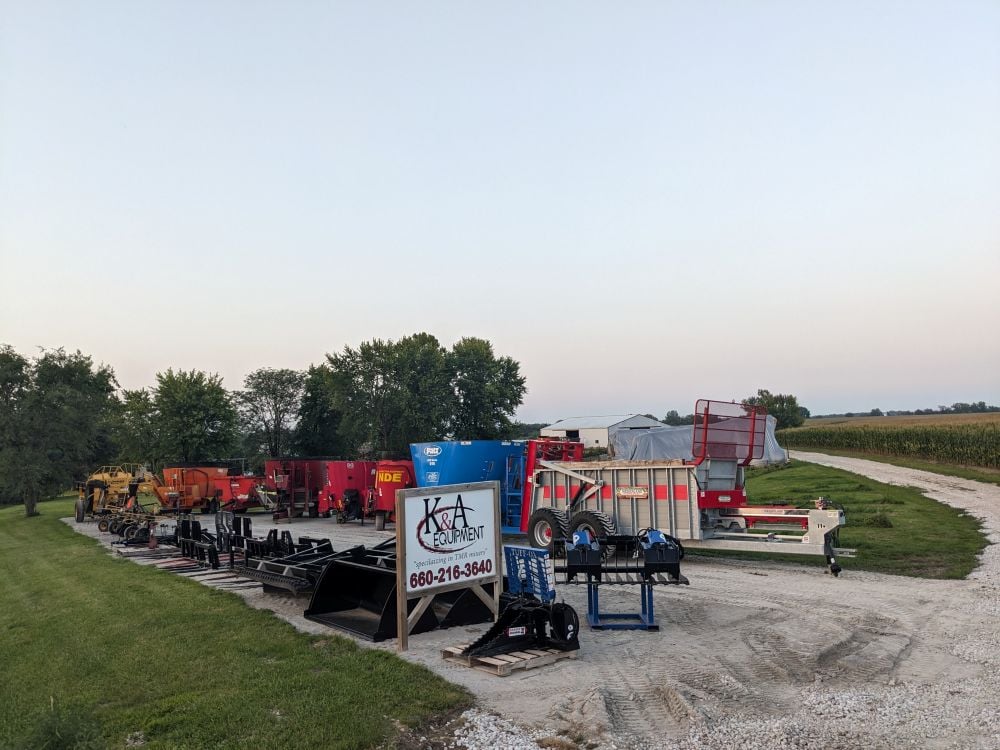 our K&A Sales lot with lots of equipment ready for sale